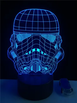 

Star White Knight Imperial Stormtroopers 3D Lamp LED USB Mood Night Light Multicolor Cartoon Kid Toy Luminaria Change Table