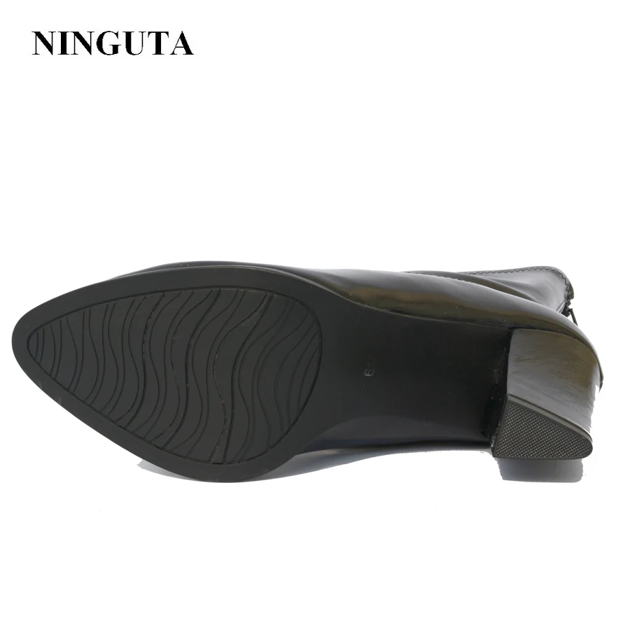 NINGUTA Обувь на высоком каблуке Женские ботинки для весны Осенняя мода Швейные Дамская обувь