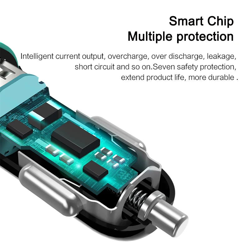 USAMS سيارة USB شاحن الهاتف أخف المزدوج منفذ USB شاحن سيارة للهاتف المحمول محول ل فون سامسونج LG