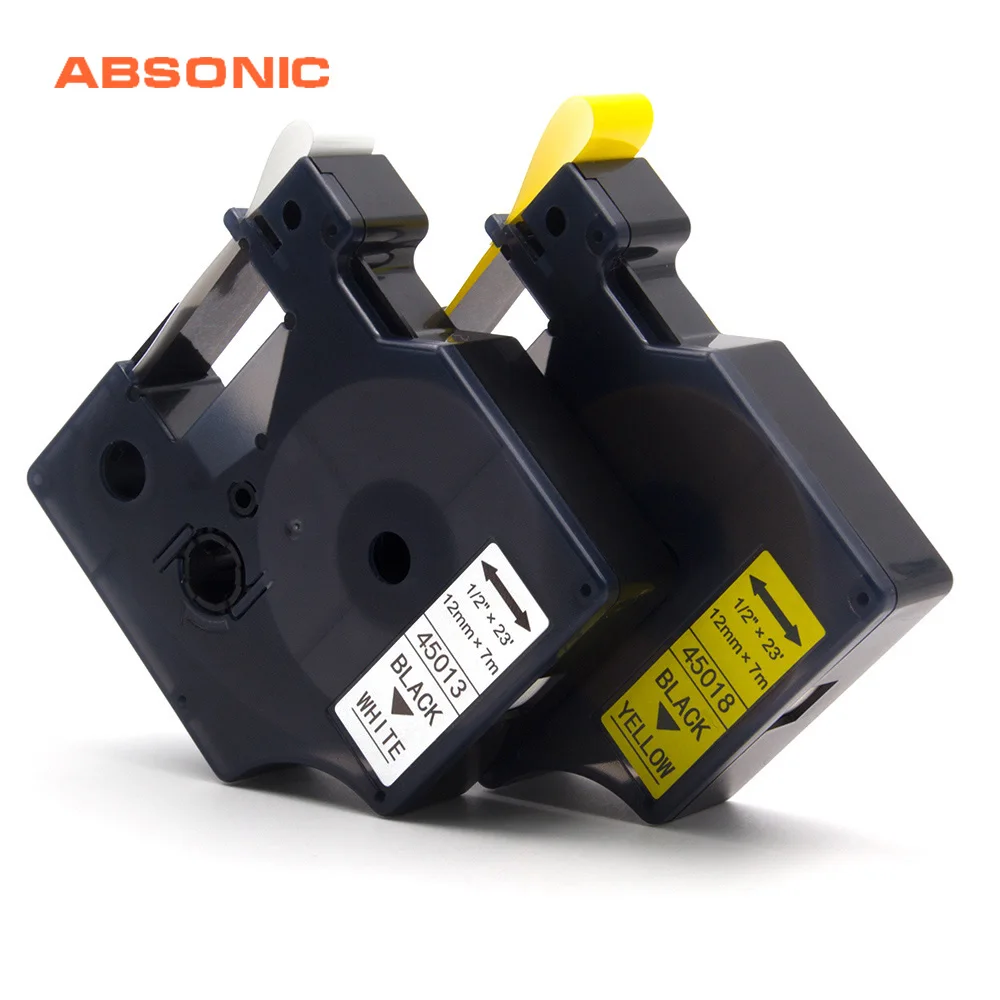 Absonic 2pcs Mixed Set Compatible Dymo D1 12mm Labels Tapes 45010 45013 45016 45017 45018 45019 Ribbon Manager For Dymo160 280 | Компьютеры