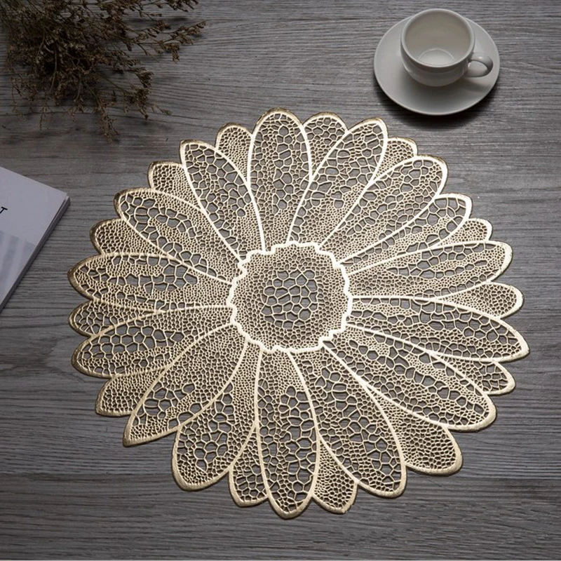

2pcs Beautiful Big Flower Tablemat Placemat Table Mats for Dining Kitchen Accessories Coffee Cup Pad Coasters