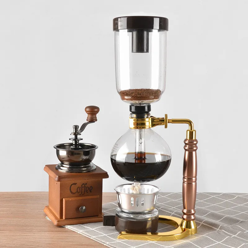

3 Cups Coffee Syphon Pot Kettle Brewer Set Filter Syphon Glass Tea Coffeemaker Coffee Machine Brewing Vacuum Heat-Resistant Pot