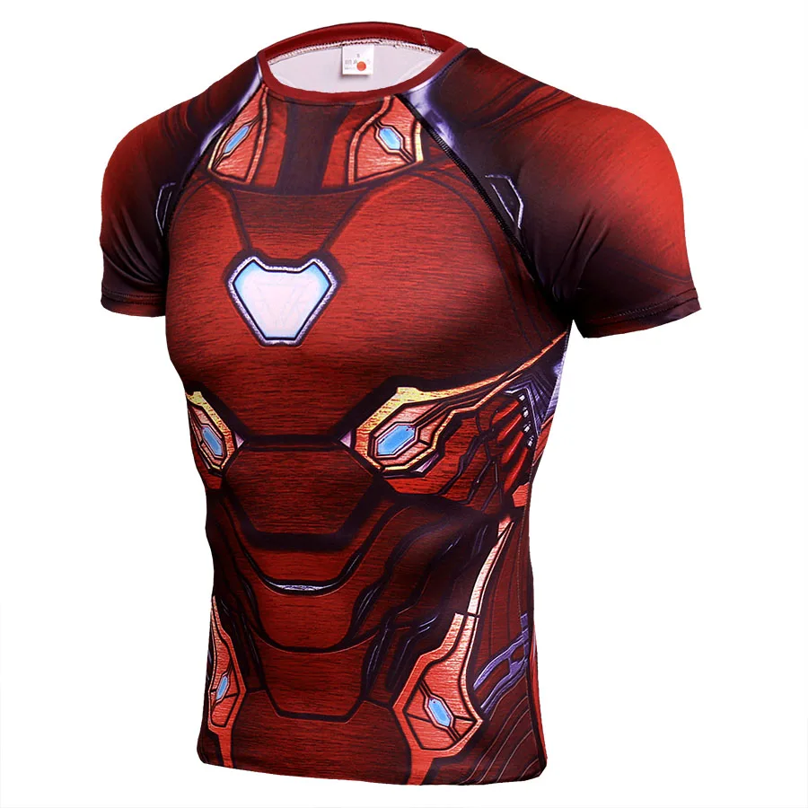 

Rashgard Iron Man Sport Shirt Men Compression Shirts Avengers Print Tshirt Gym Tshirts MMA Fitness T-Shirt Running Shirt Male
