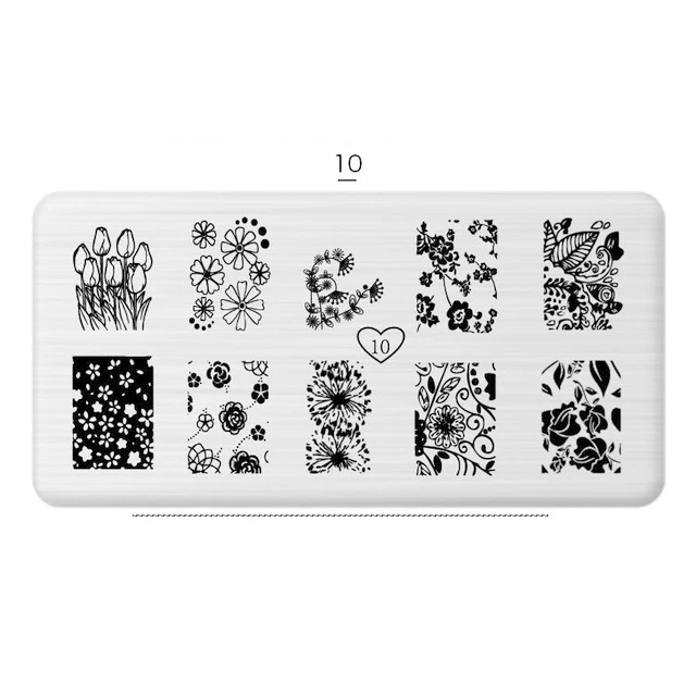 Pinpai штамповки для ногтей пластины кружева цветок Животное штамп сердца шаблон искусства ногтя штамповка шаблон и форма для ногтей трафарет маникюрные инструменты - Цвет: NO.10