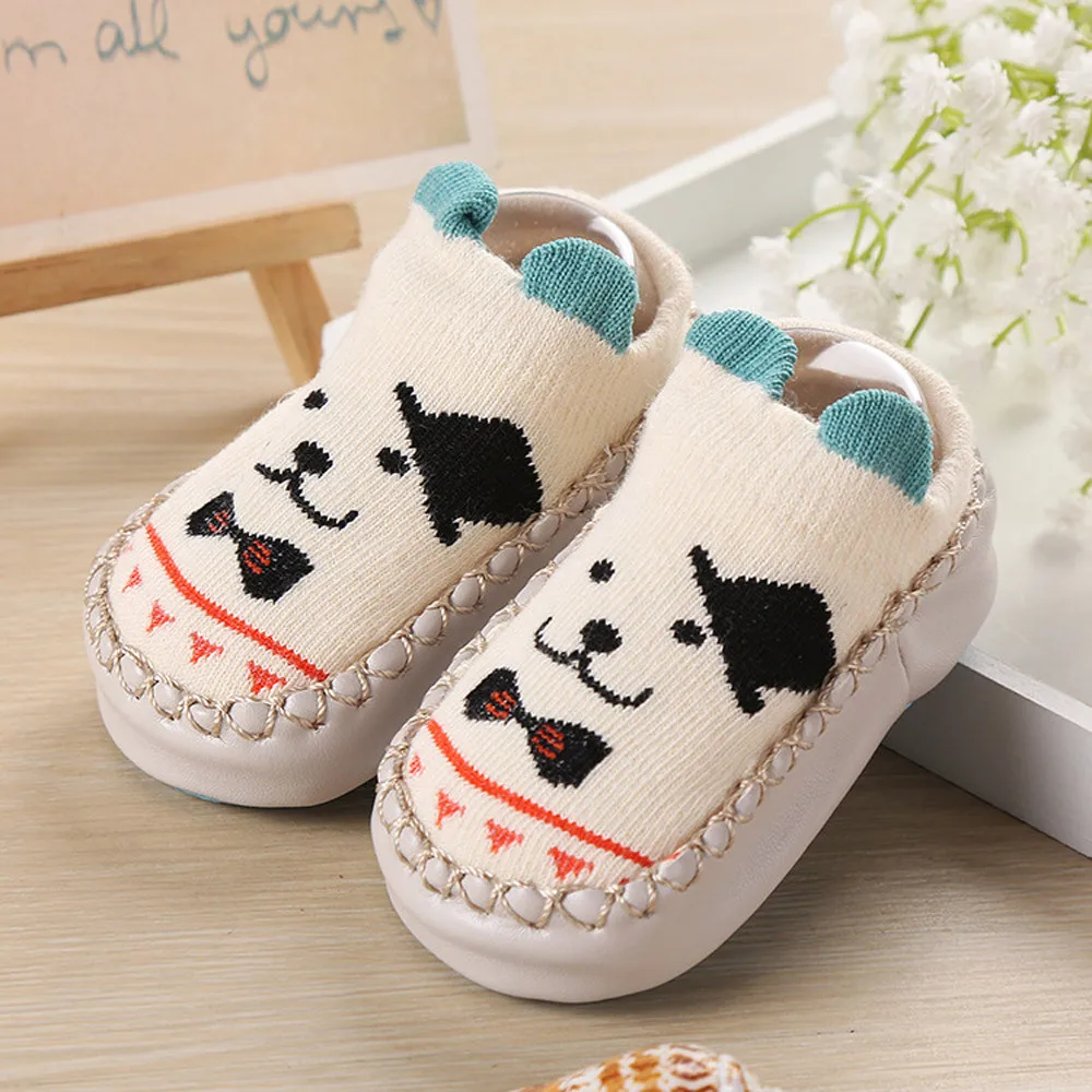 Newborn Baby Boys Girls Cartoon Ears Floor Socks Anti-Slip Baby Step Shoes Socks Zapatos de bebe