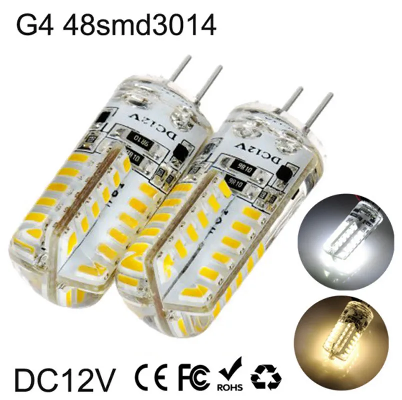 

5Pcs G9 LED Bulb 3014SMD 48Leds Crystal Lamp 2.5W Sillcone Corn light For Chandelier Spot lighting DC12V