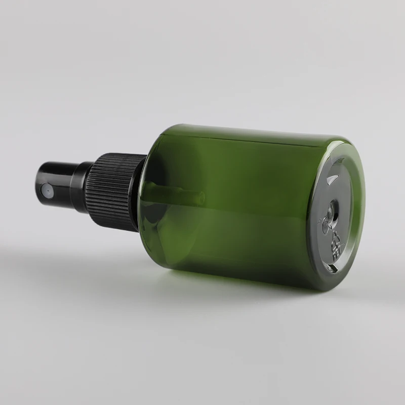 10pcs 50ml 100ml 150ml 200ml Plastic Dark Green Empty PET Spray Bottles with 3 Colors Sprayer Light Avoiding Mist Bottle Travel-3