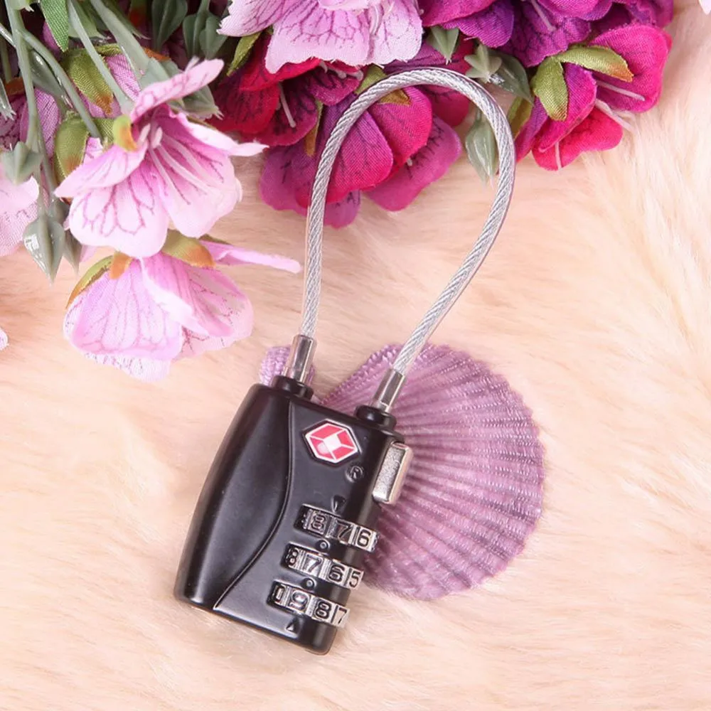 

Hot sale Free shipping 2016 Black TSA Resettable High quality 1pcs 3 Digit Combination Travel Luggage Suitcase Lock Padlock