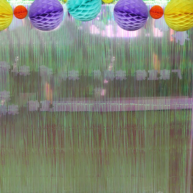 4 стиля радужного цвета металлическая фольга бахрома блестящие дождевые Шторы