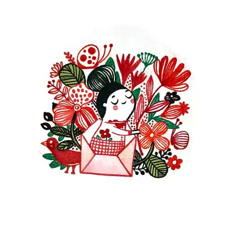 

Enveloper Girl Flowers Message Dies and Stamps Metal Cutting Dies Scrapbooking Album Decorative Embossing DIY Cards Making