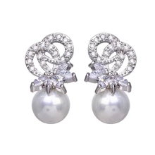 Bettyue брендовые модные элегантные великолепные дизайнерские ювелирные изделия Уникальный дизайн кристалл кубический циркон жемчуг серьги для женщин свадебный подарок