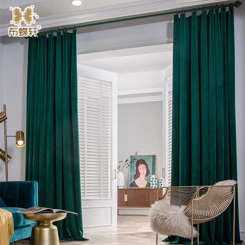 dark green curtain fabric