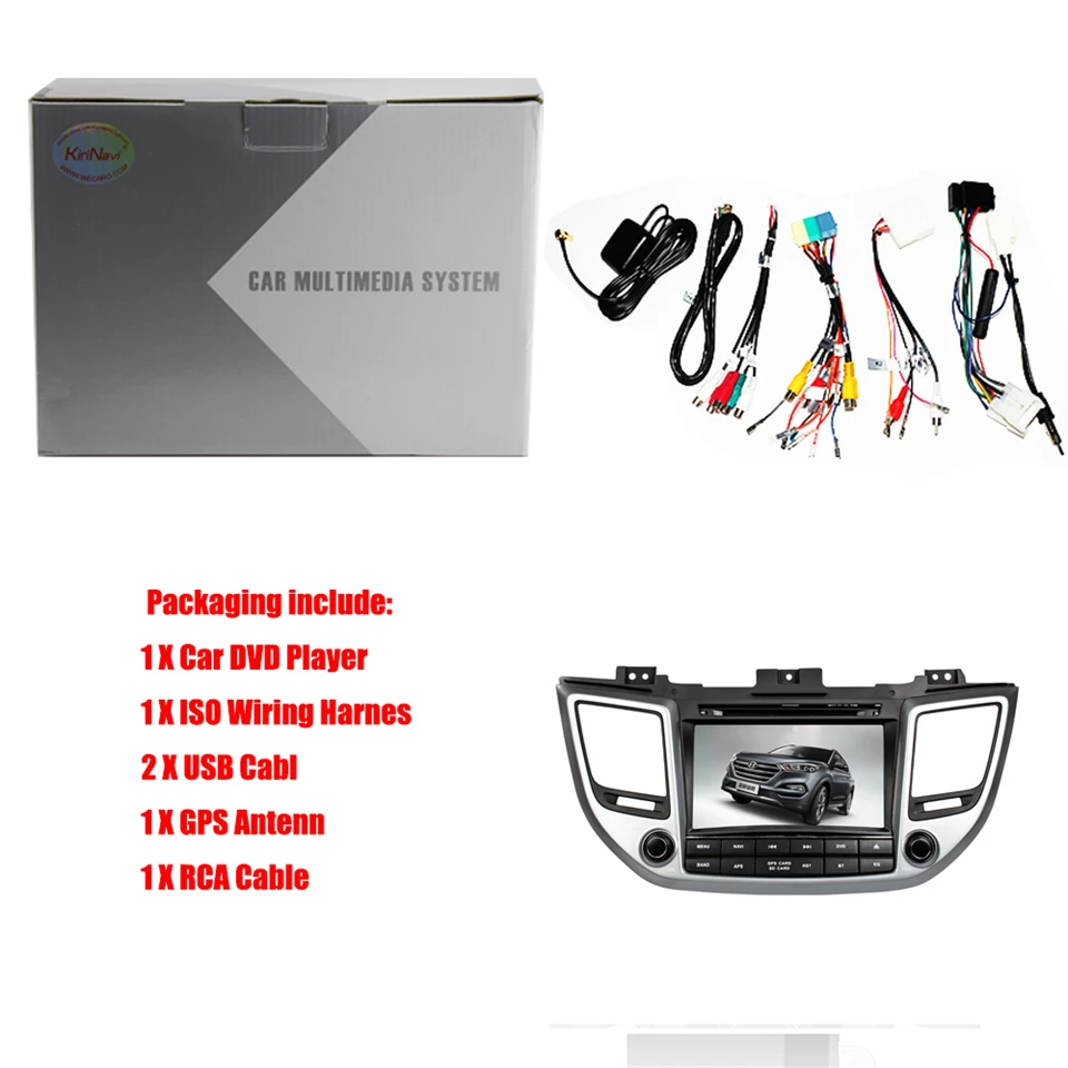 Excellent KiriNavi Octa core 4G LET android 7 car dvd player for Hyundai IX35 Tucson gps navigation 2015 support 4K Video 4G 5