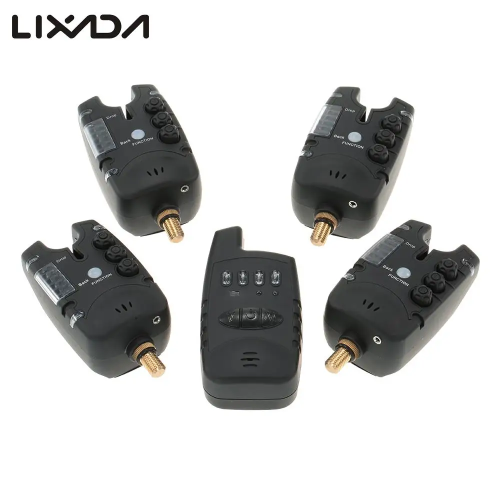 

Lixada Fishing Bite Alarm Set 4 Fishing Bite Alarms + 1 Wireless Receiver In Bag LED Carp Fishing Electronic Strike Light Pesca