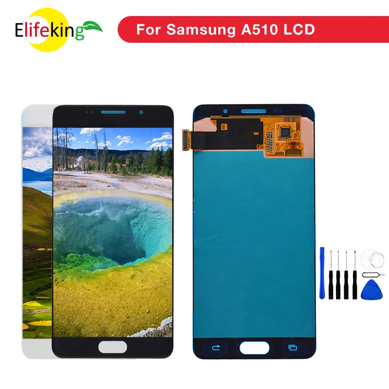 1 шт./лот A510 LCD для Samsung Galaxy A5 2016 A510F A510F/DS A510FD A510M дисплей экран Замена сенсорный в