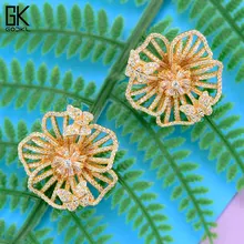 GODKI Новая модная бабочка, любовь, цветок серьги-гвоздики для женщин Свадебные AAA кубический цирконий Кристалл CZ Дубай Свадебные вечерние серьги