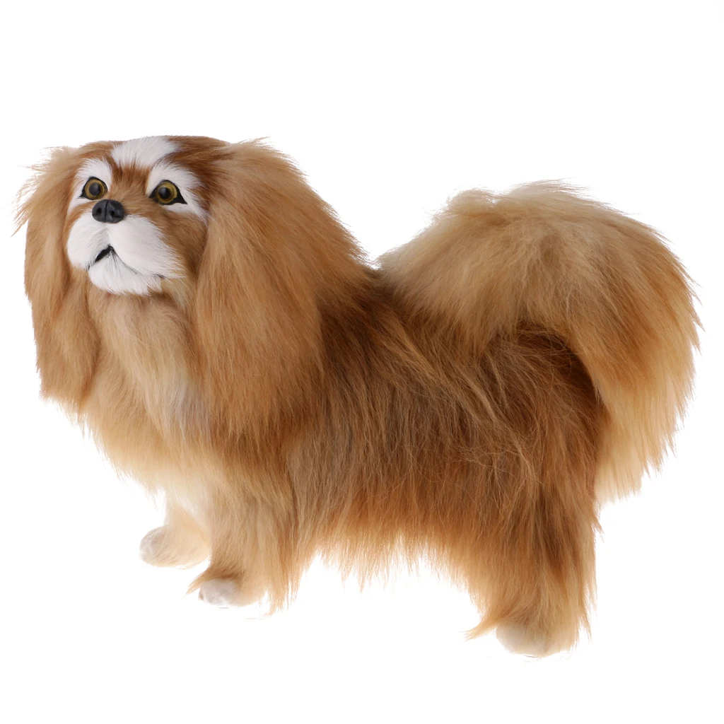 Реалистичный плюшевый симулятор животных пекинес собака модель для домашнего стола орнамент дети плюшевые животные игрушка день рождения креативный подарок