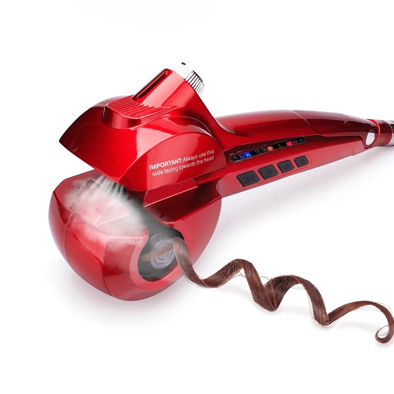 

Hair Curler LuckyFine US Plug Steam function Automatic steam curler ceramic LED digital display 3 curls directions 3 time set