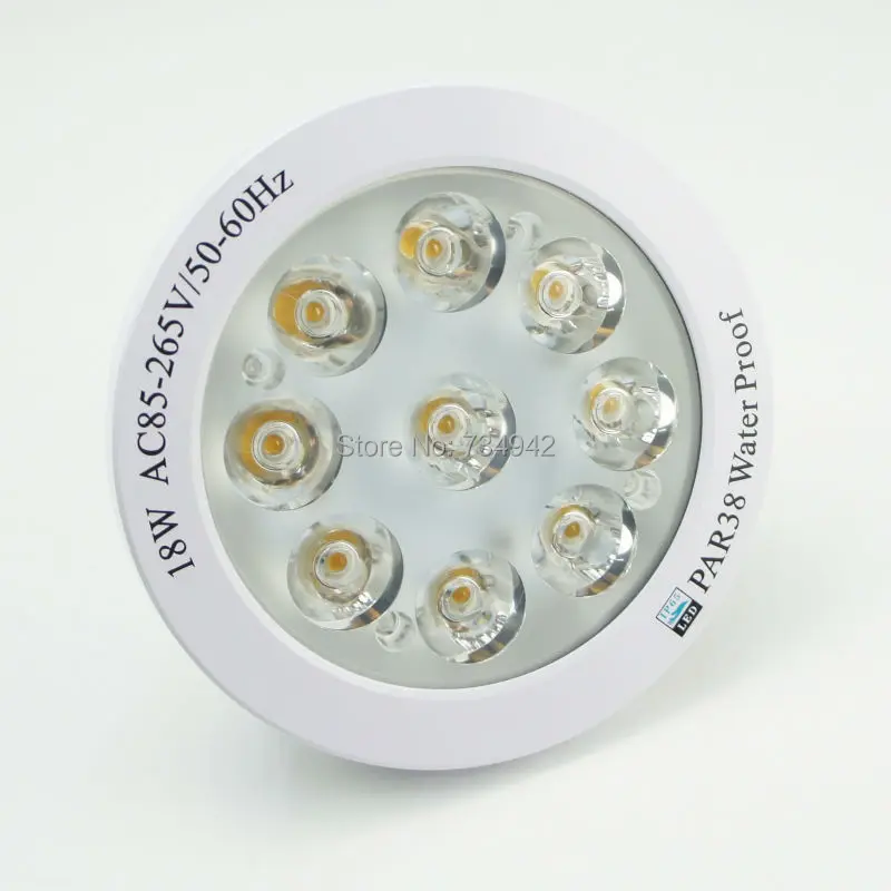 

Waterproof PAR38 Nine 2 watt 45 Degree LED Spotlight with E27 Base Patented Products LED Par38 Light LED Spot