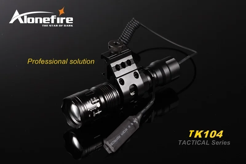 Alonefire TK104 XM-L2 светодиодный зум Профессиональный тактический светильник-вспышка лампа страйкбол винтовка стрелочный пистолет открытый охотничий мощный фонарь светильник