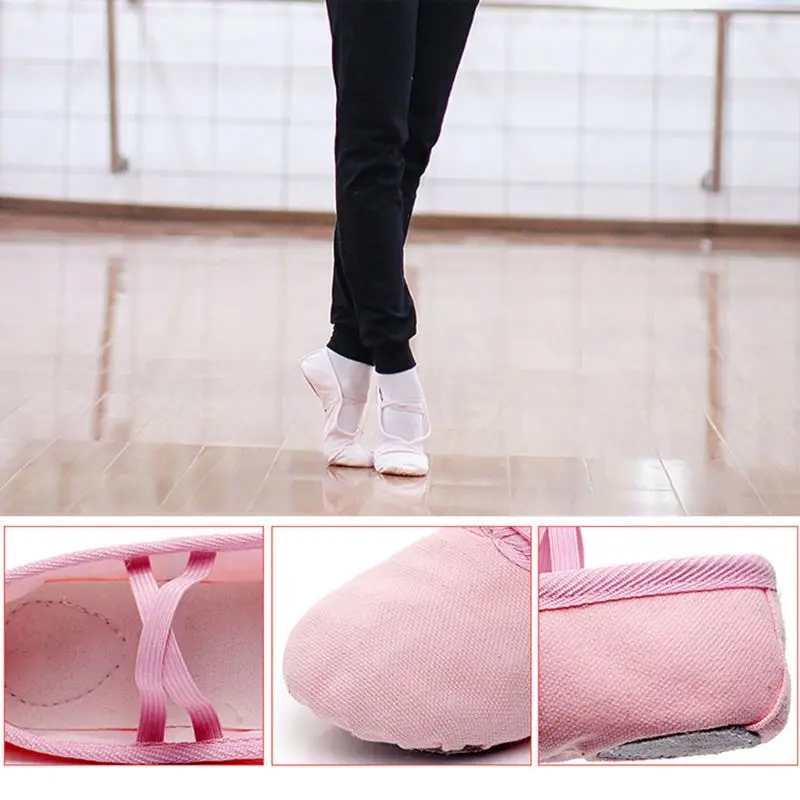 

Baby Girl Canvas Cotton Ballet Pointe Dance Shoes Gymnastics Slippers Yoga Flats