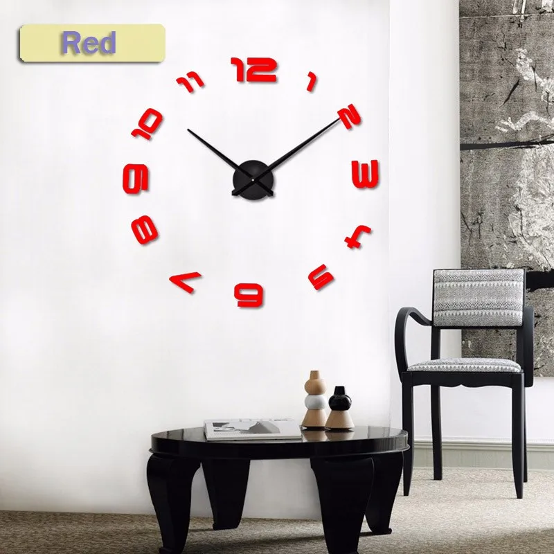 Новые качественные 3D настенные наклейки креативная Мода Гостиная часы большие настенные часы DIY украшения дома акриловые часы