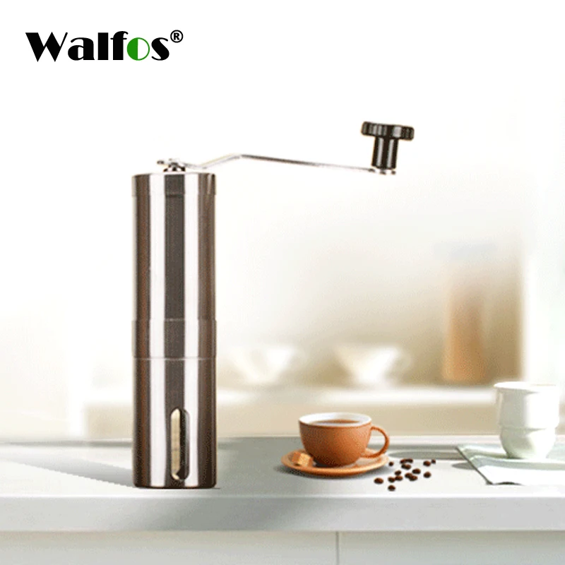 Silver Coffee Grinder Mini Stainless Steel Hand Manual Handmade Coffee