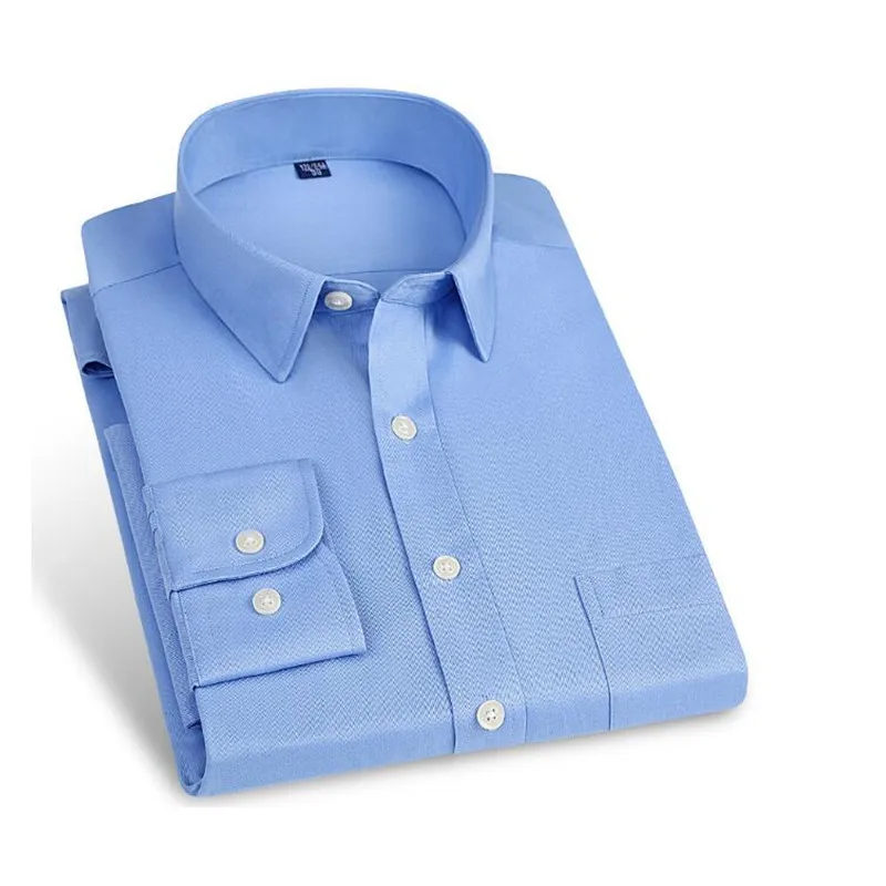 38-2    方领、棉+涤纶、35     New hot seller collar men's long sleeve business casual shirt men's solid color casual business men's shirt