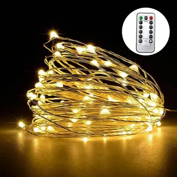 

USB 5m Silver LED Copper String Light with Remote Control Charged Lights For Christmas Weddings Party Holiday Decoration