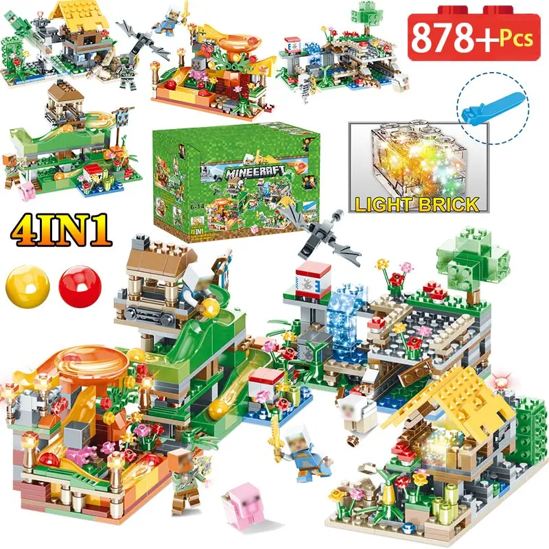 

My World Blocks 3D LED Light Farm Series Compatible LegoINGLYS Minecrafted DIY Guard Educational Fun Toys For Children