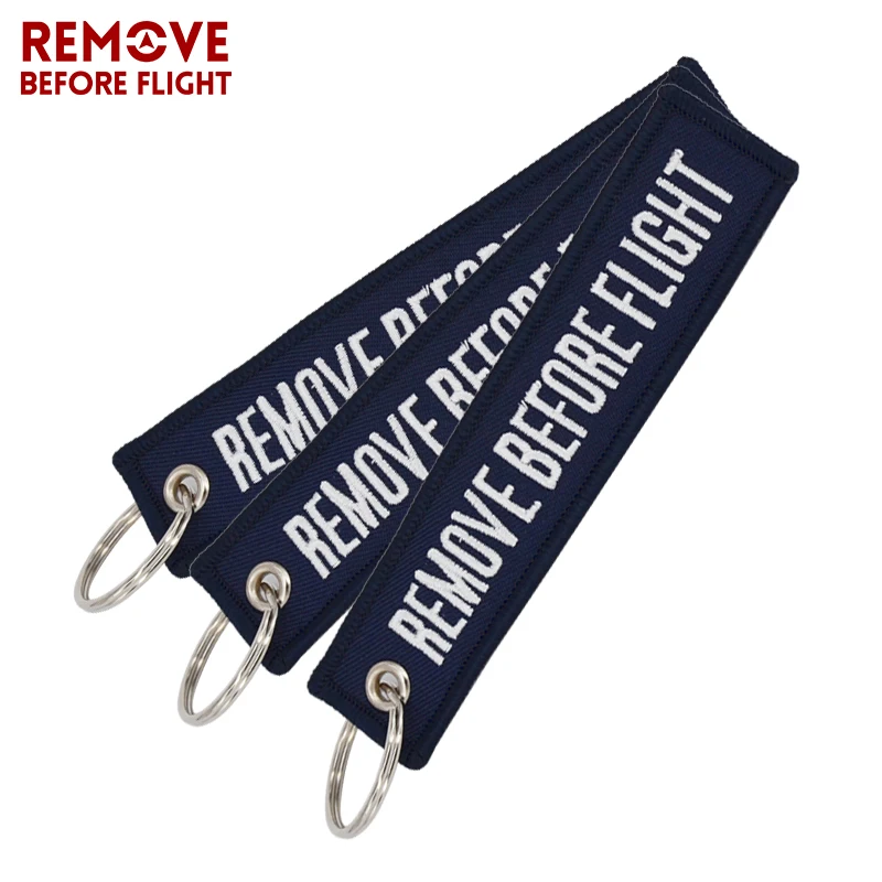 Remove Before Flight OEM Key Chains Navy Blue Embroidery Key Fobs Chains Jewelry Aviation Gifts Chaveiro Masculino Berloques (3)