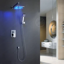 BECOLA high quality LED shower set Pressurized sprinkler suit shower Square head Hot shower set