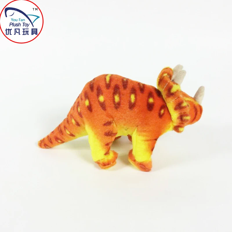 orange triceratops plush