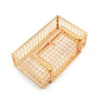 New Metal Hollow Fashion Women Shoulder Handbags Crossbody Bags Party Evening Totes Bag Box Clutches Metallic Cage Chain Purse 2