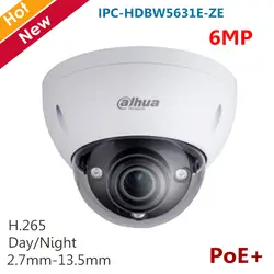 Оригинальная английская версия 6MP IP Камера IPC-HDBW5631E-ZE H.265 ик-50м Поддержка POE Моторизованный объектив 2,7 мм-13,5 мм IP67 Безопасности cam