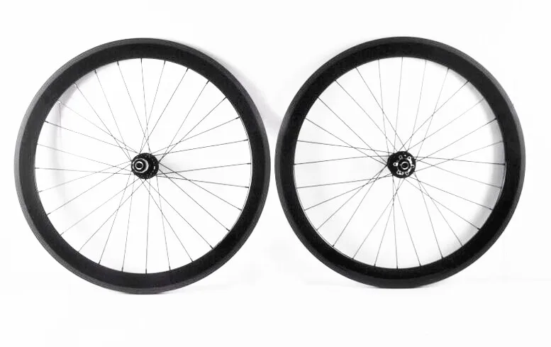 

700c 50mm carbon clincher wheelset with fixed gear novatec hub165/166SB 23mm wide basalt braking surface for track carboine bike