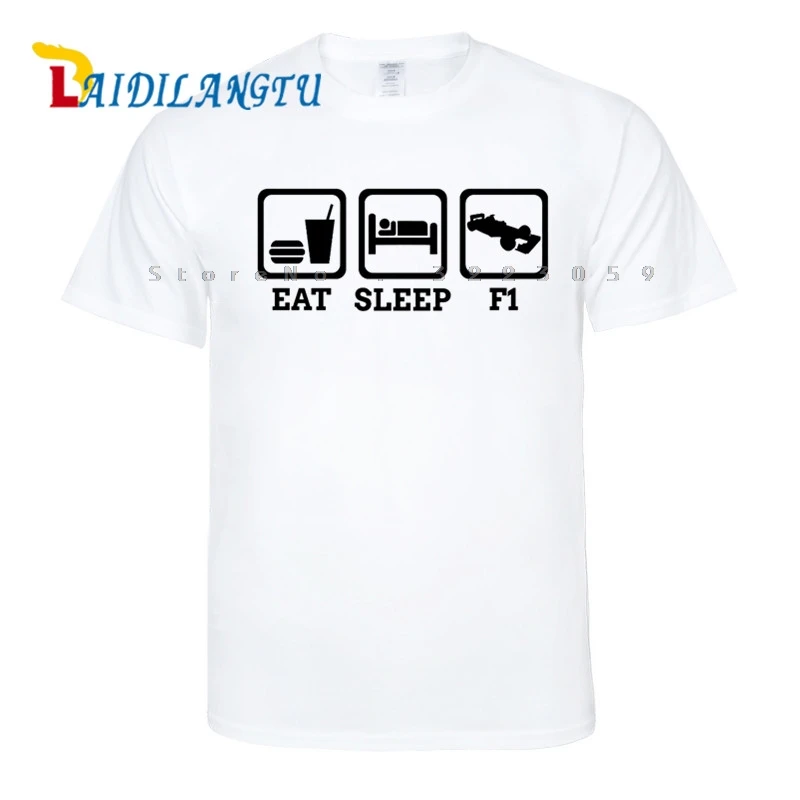 Mens EAT SLEEP WATCH F1 Car T shirt - Formula One Grand Prix T-Shirt Men T-shirt Short sleeve O-Neck Fashion T shirt