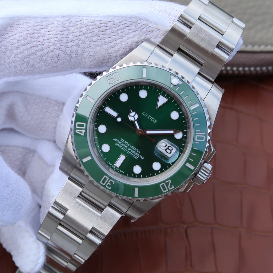 Hot Sale Waterproof Mens Watch Full Steel Green Quartz Watch Luxury Brand Fashion Submariner Watch Men Male Wrist Watch Clock