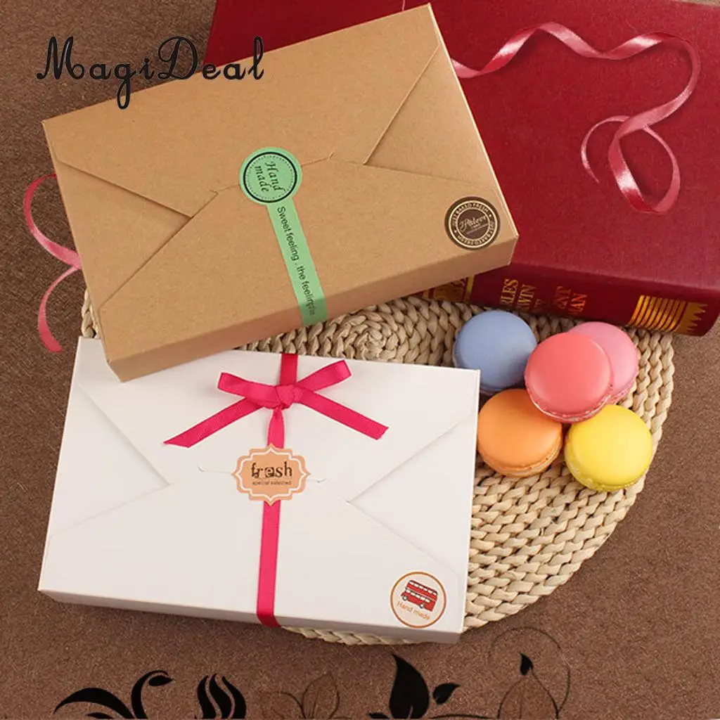 MagiDeal 20 Pieces Brown White Kraft Bakery Gift Boxes Donut Muffin