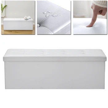 

Storage Stool White 110x38x38cm Foldable Storage Box Chairs stoelen removable lid footstool shoe bench Waterproof Storage stuhl