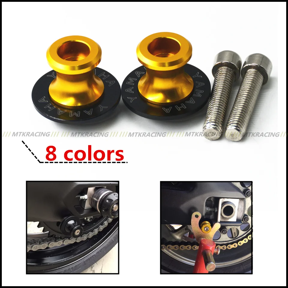 

Motorbike Stands M6 Aluminum Swingarm Spools Slider Stand Screws For Yamaha logo MT-10 FZ-10 mt 10 fz 10