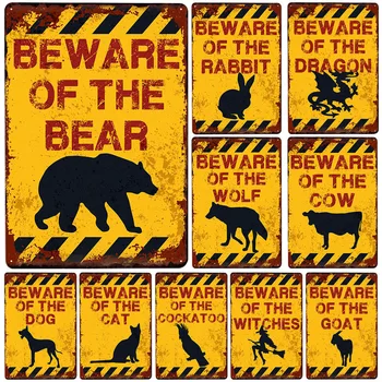 

Beware Of Bear Metal Vintage Metal Signs Home Decor Vintage Tin Signs Pub Home Decorative Plates Metal Sign Wall Plaque Metal