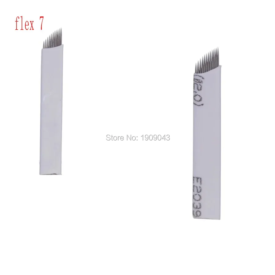 

High Quality 100Pcs/lot Permanent Makeup Needles Eyebrow Microblading Manual Bevel Blades 7 Pins for Tattoo Machine and Pen