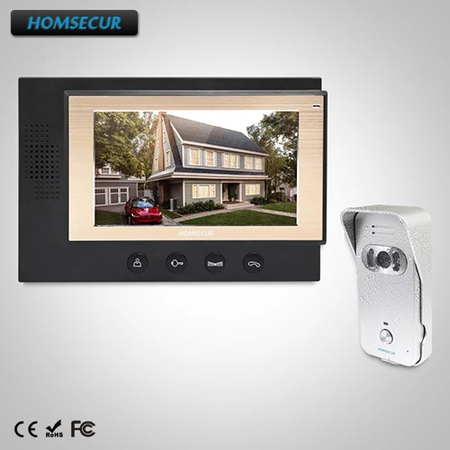 

HOMSECUR 7" Video Door Phone Intercom System+Outdoor Monitoring for Apartment(TC021-S+TM701-B)
