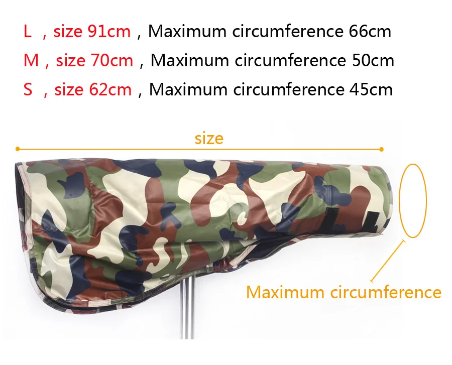 BIZOE rain Cover Raincoat for Telephoto Lens Rain Cover/Lens Raincoat Camo Guns Clothing For Canon Nikon Pentax Sony