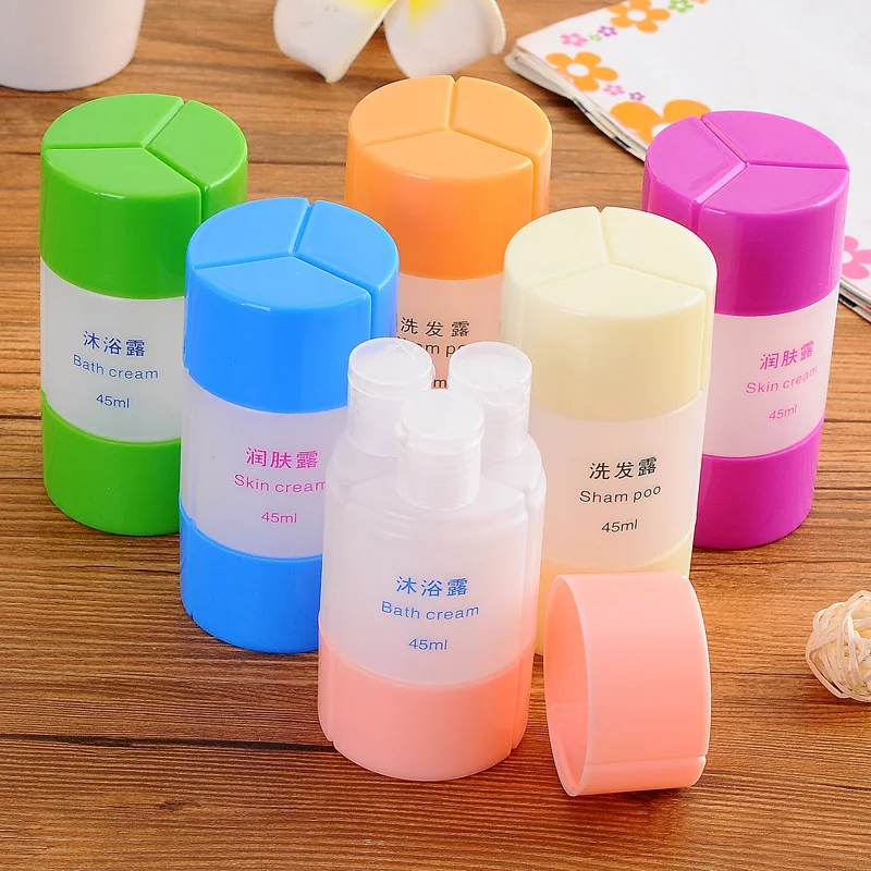 Colorful 45 Ml Refillable Bottles Travel Plastic Empty Shampoo Lotion