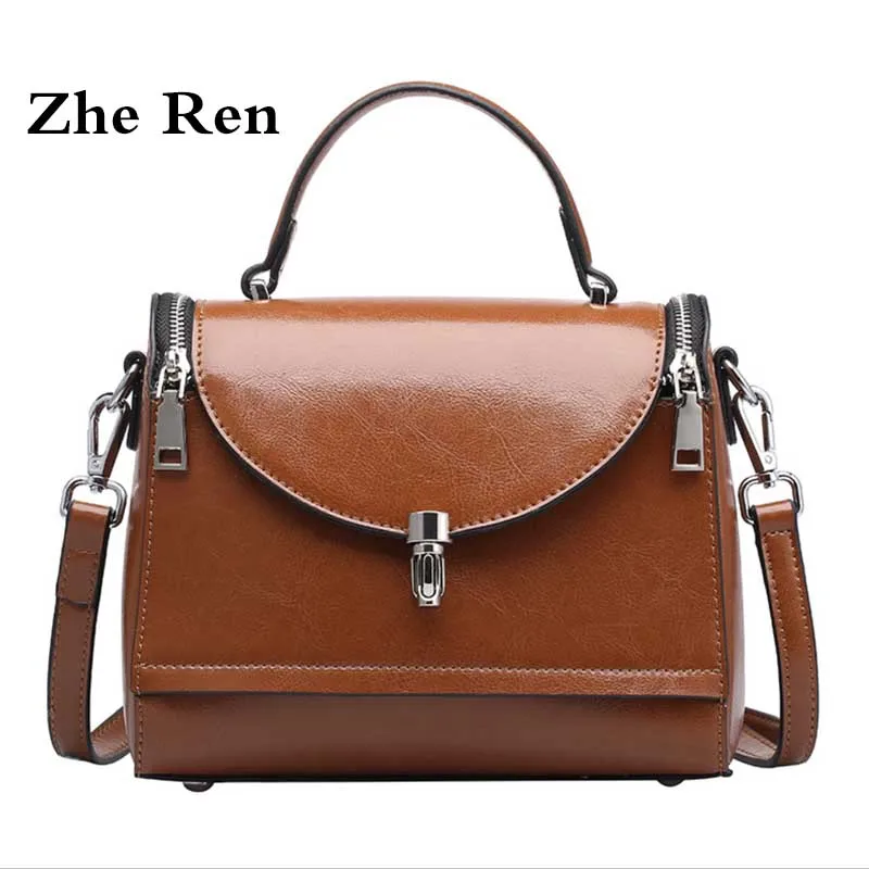 

2018 Women Messenger Bag Luxury Handbag Women Bags Designer Fashion Shoulder Bag Oil Wax Leather The doctor bag