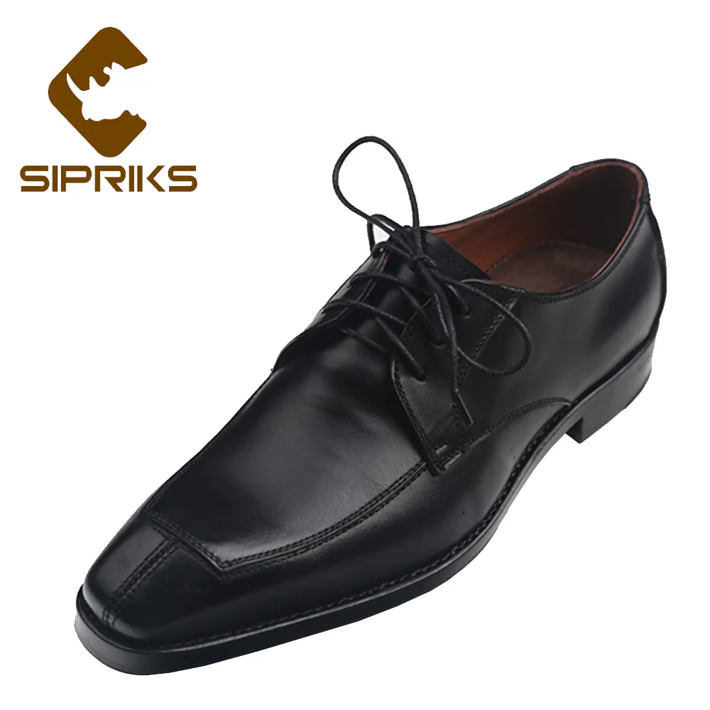 Sipriks Luxury Brand Mens Classic Leather Shoes Goodyear Welt Dress Shoes Boss Leather Flats Men'S Split Toe Shoes European Size