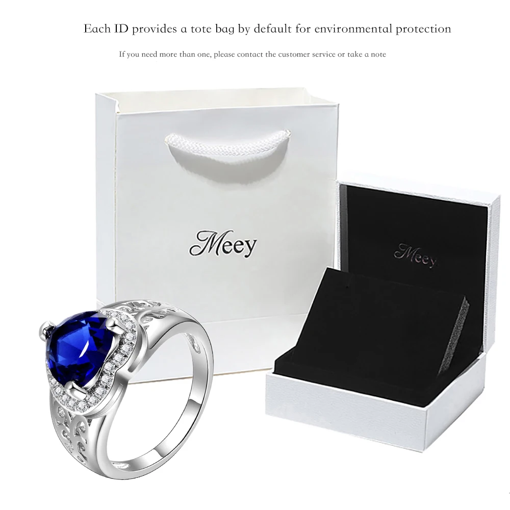 New standard sterling silver 925 Love Sapphire ring personalized gemstone ring Party Trendy
