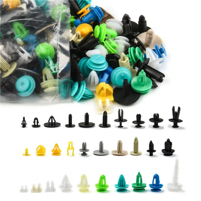 

200 PCS Universal Mixed Fasteners Door Trim Panel Auto Bumper Rivet Car Clips Retainer Push Engine Cover Fender Fastener Clips